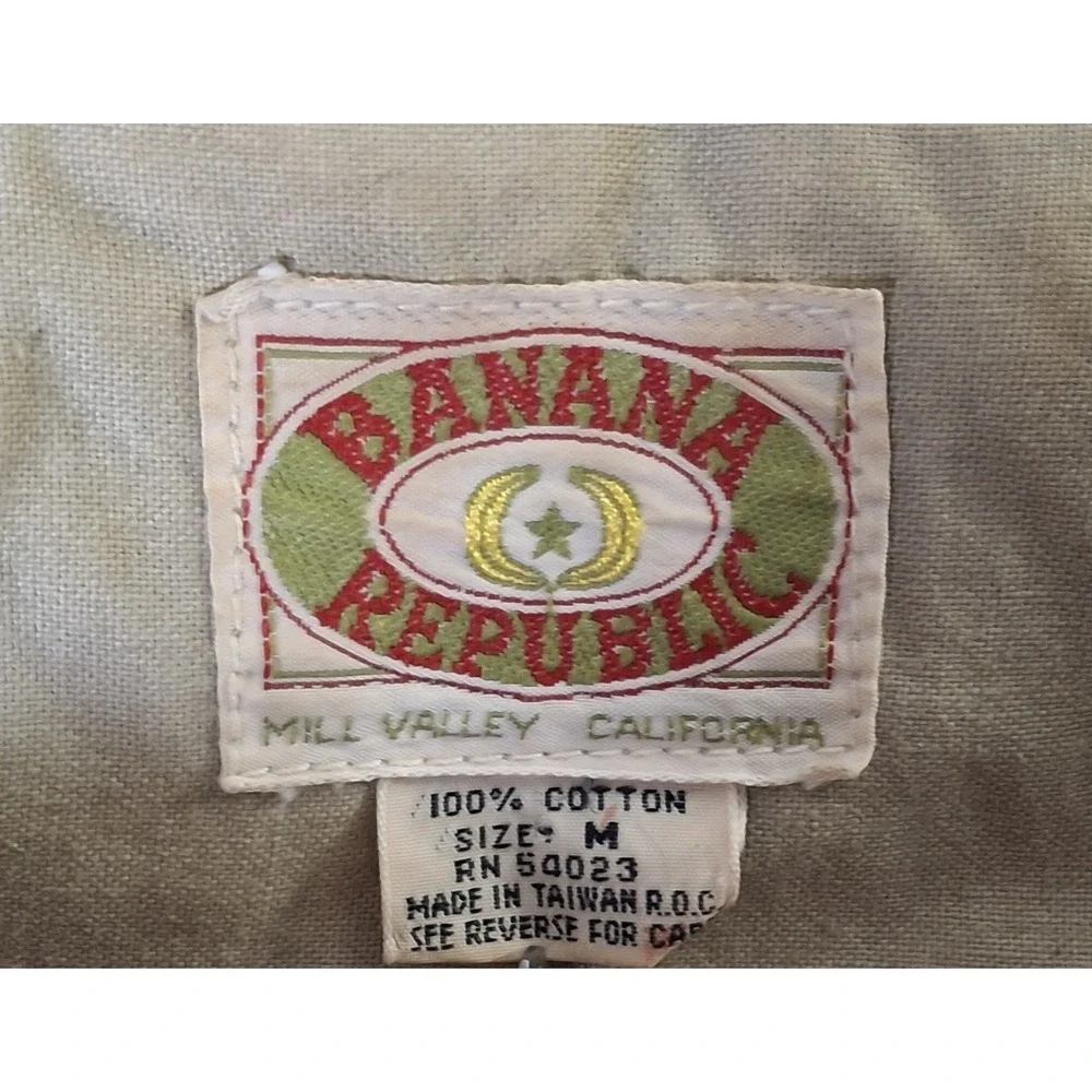 Vintage Banana Republic Vest Mens M Safari‎ Fishing Khaki Beige Tackle Utility